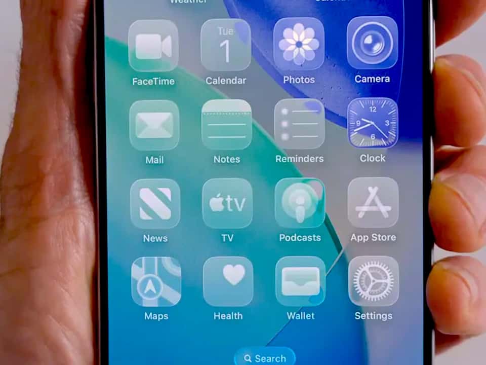 liquid glass en iOS 1