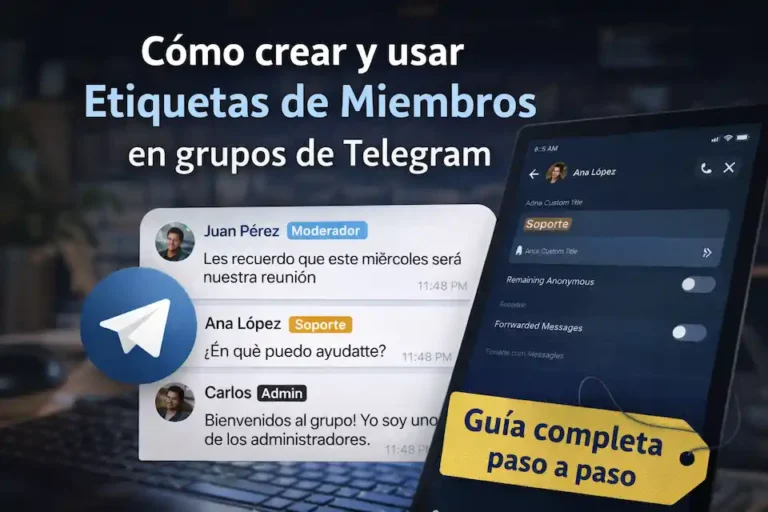 crear usar etiquetas telegram